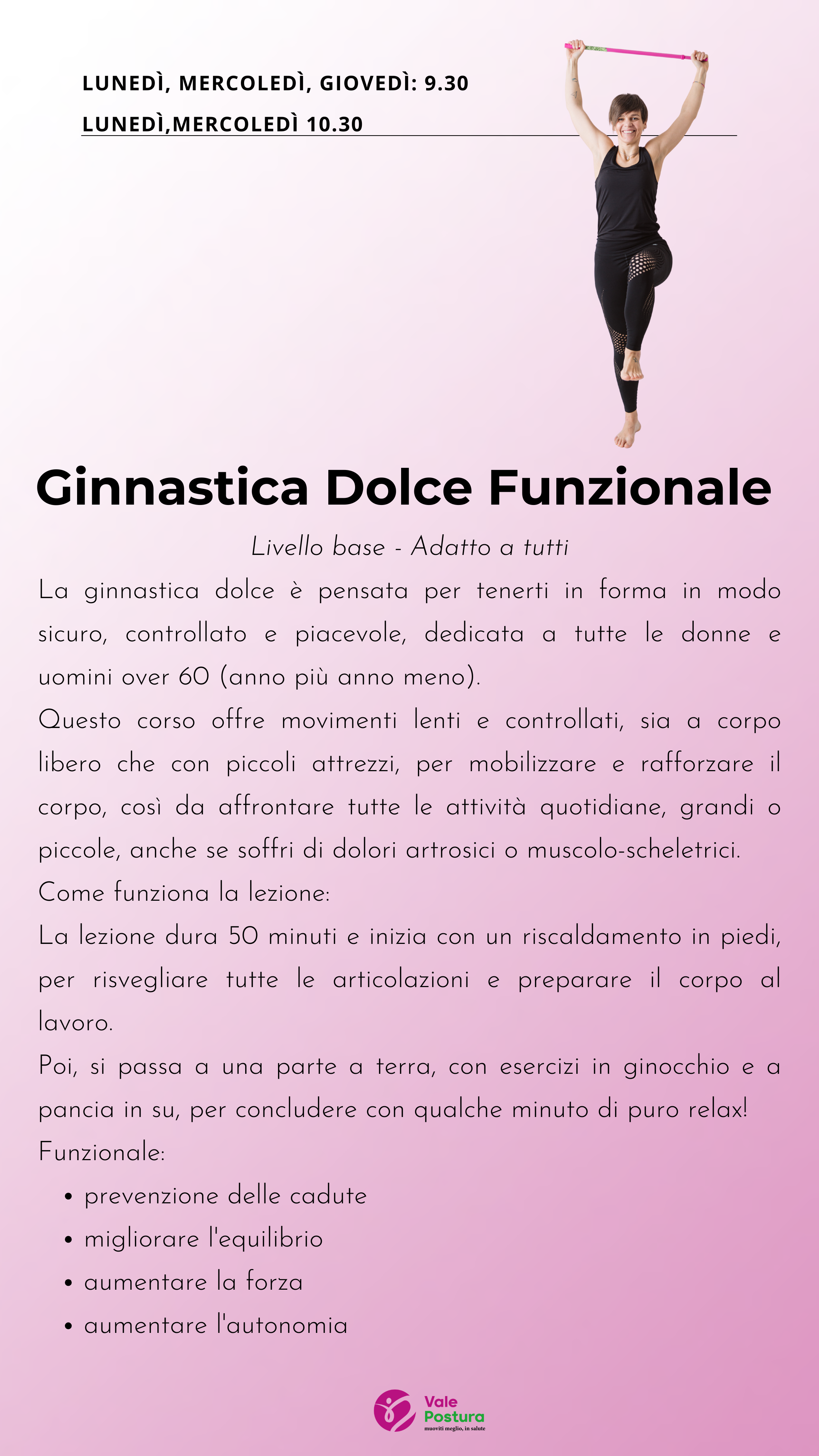 Scheda del corso Ginnastica Dolce Funzionale · ValePostura